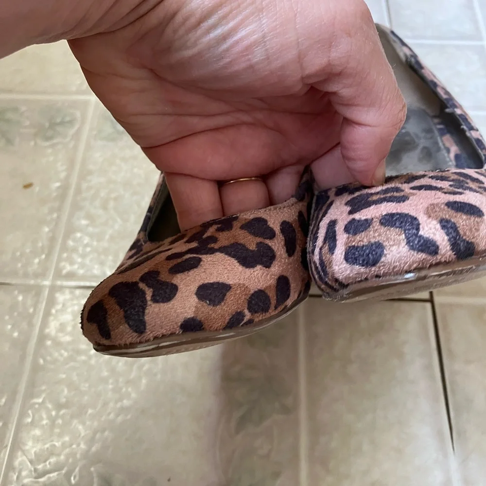 Dexter Exotic Kylie Leopard Print Faux Suede Wedges 91 341-04 - Picture 5 of 5